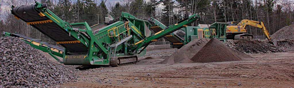 gravel processing equipment at Groundhog Landscaping