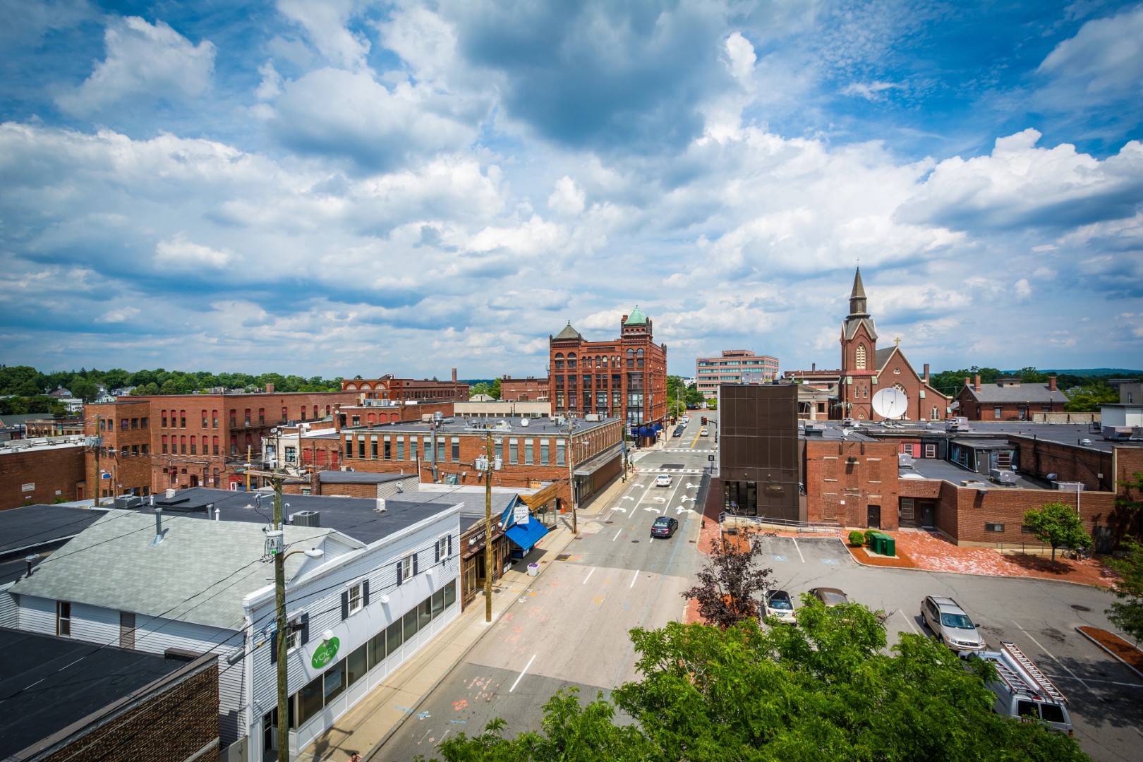 aerial view of downtown Nashua NH