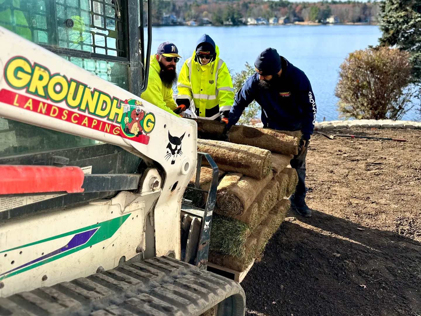 Groundhog Landscaping crew preparing a site for construction