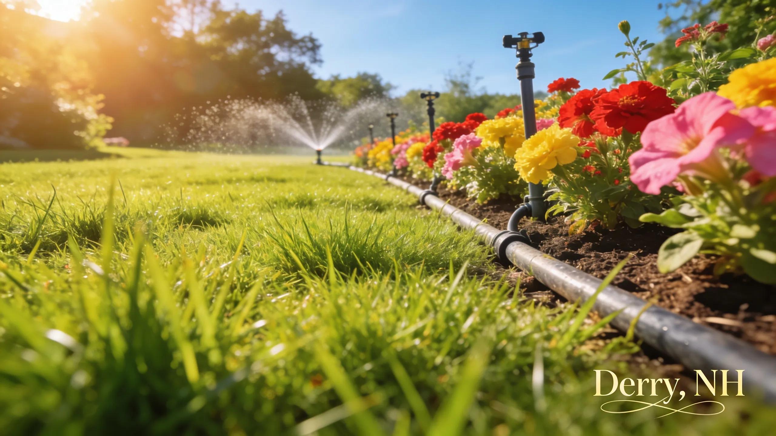 Lush summer lawn care with vibrant garden beds enhancing property appeal