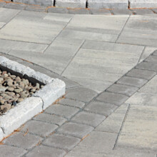 paver banding accents charcoal grey