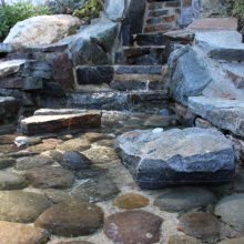 Waterfall stream is part of pool design