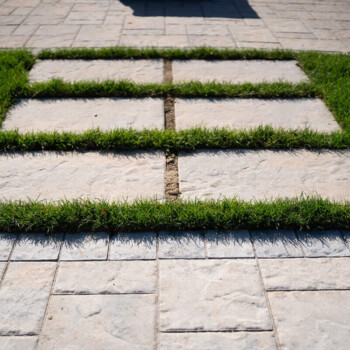 Paver patio and walkway design inspiration by Groundhog Landscaping in Derry, NH.